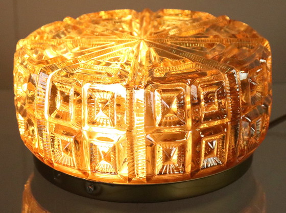 Image 1 of Nos Vintage Amber Ceiling Lamp Ceiling light