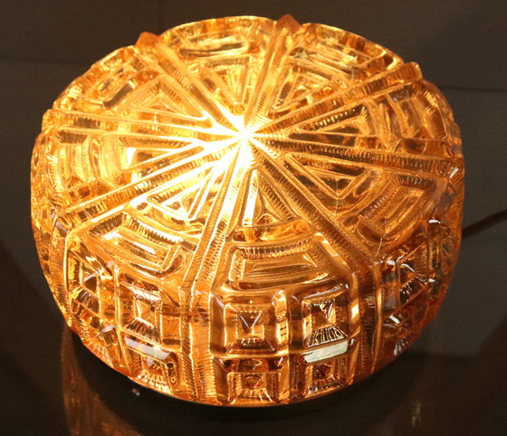 Image 1 of Nos Vintage Amber Ceiling Lamp Ceiling light