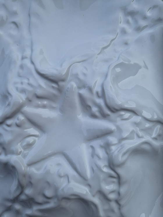 Image 1 of Set di 6 piatti per ostriche in maiolica portoghese