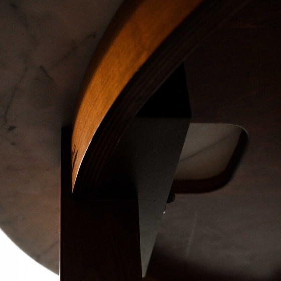 Image 1 of Vintage Neoz high table in mahogany-stained cherry and white Carrara marble by Philippe Starck, 1990