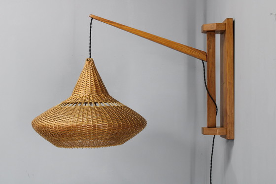 Image 1 of 1960s Wall Wooden Lamp by Pokrok Zilina, Czechoslovakia