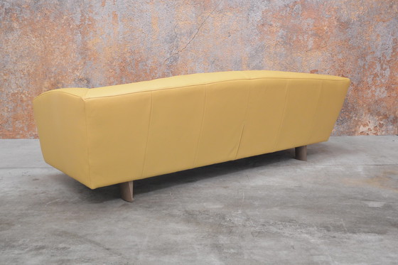 Image 1 of Newly upholstered yellow leather Montis Riva sofa