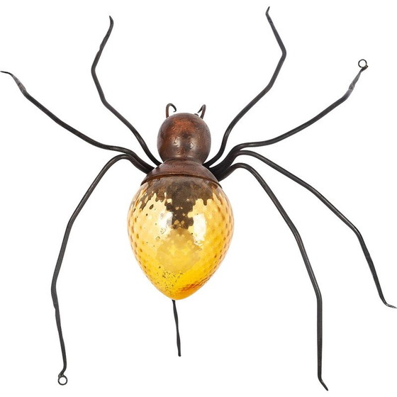 Image 1 of Vintage metal and glass wall lamp with a spider look, 1970