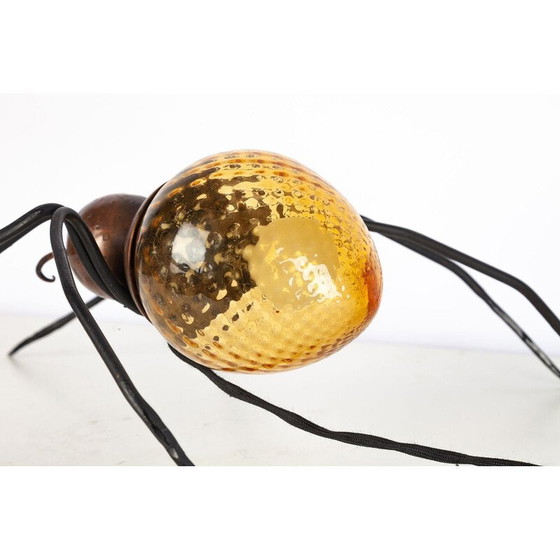 Image 1 of Vintage metal and glass wall lamp with a spider look, 1970