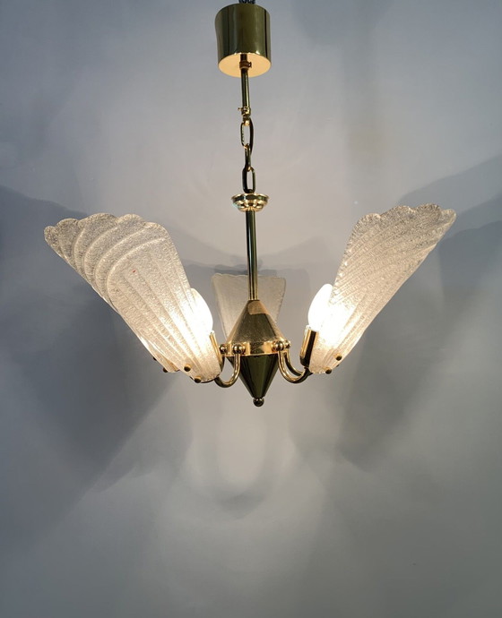 Image 1 of Italian Murano Glass Chandelier Hollywood Regency design - 1970s