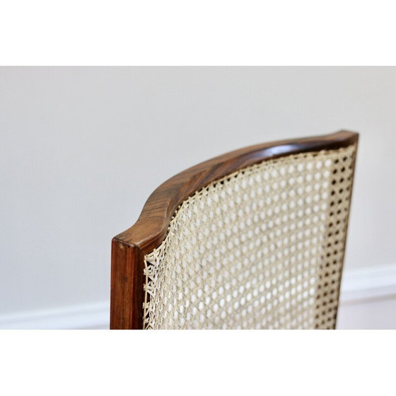 Image 1 of Set of 6 vintage rosewood and cane chairs by Tito Agnoli for La Linea, 1960