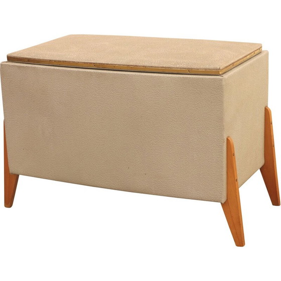 Image 1 of Vintage leatherette footrest, Czechoslovakia 1980s