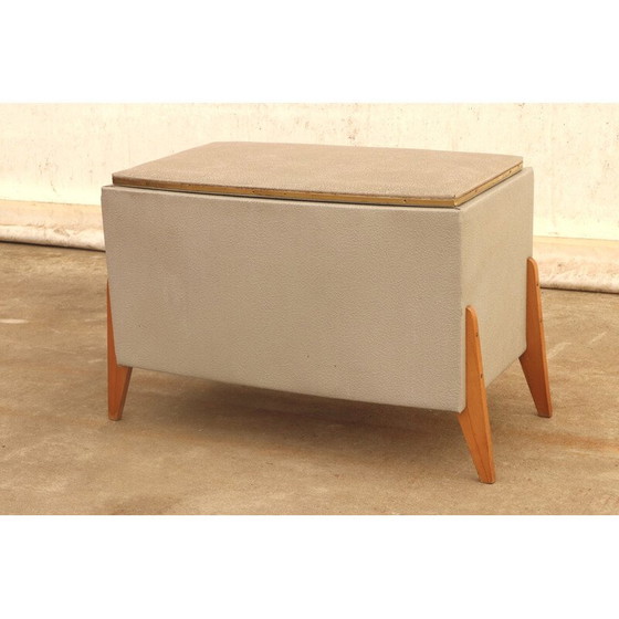 Image 1 of Vintage leatherette footrest, Czechoslovakia 1980s