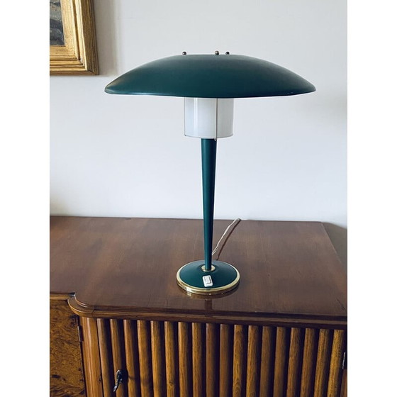 Image 1 of Lampada da tavolo vintage verde petrolio, Francia anni '60