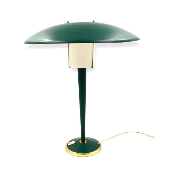 Image 1 of Lampada da tavolo vintage verde petrolio, Francia anni '60