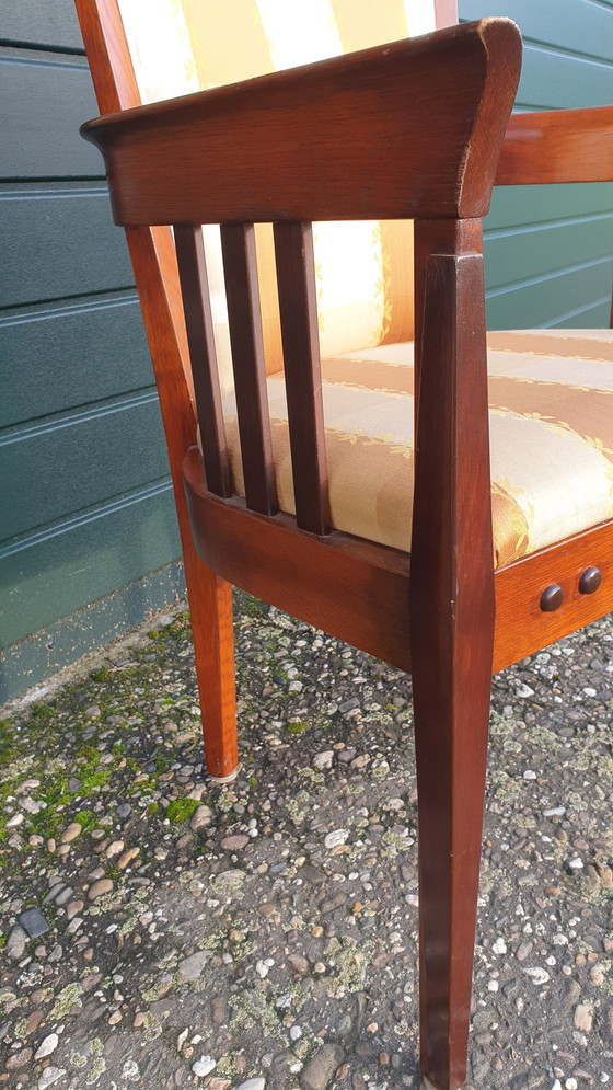 Image 1 of 4x Art Nouveau cherry wood dining room armchairs