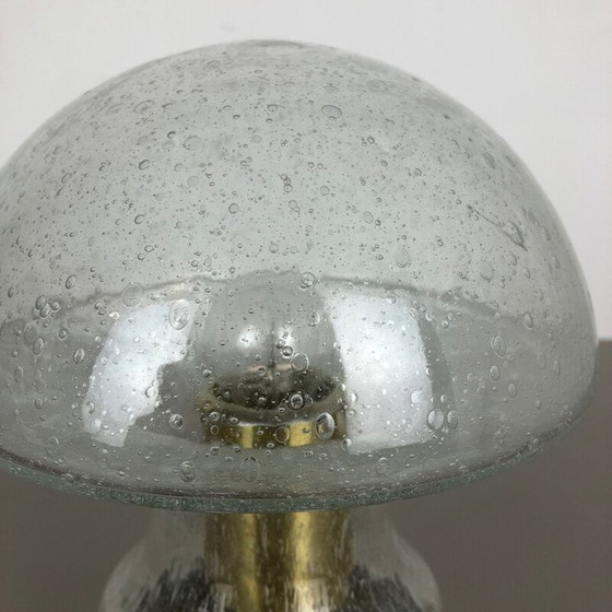 Image 1 of Vintage modernist glass and brass mushroom table Light by Doria Lights, 1970