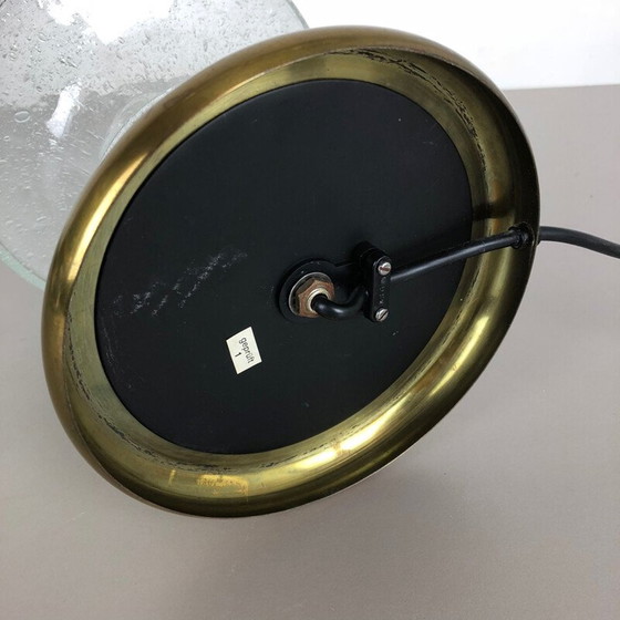 Image 1 of Vintage modernist glass and brass mushroom table Light by Doria Lights, 1970