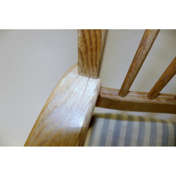 Image 1 of Pair of vintage pine and cotton armchairs by Yngve Ekström for Swedese, Sweden 1970