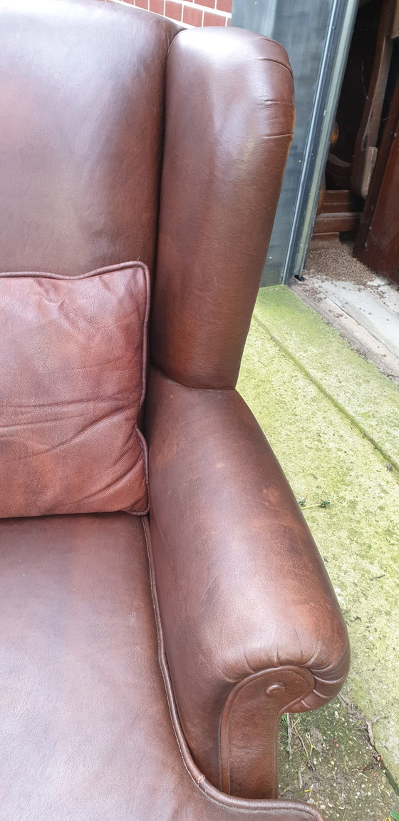 Image 1 of 2x vintage leren armchairs