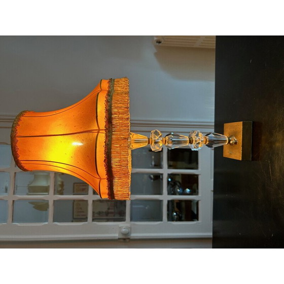 Image 1 of Vintage crystal and brass lamp, 1950