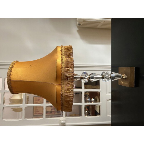 Image 1 of Vintage crystal and brass lamp, 1950