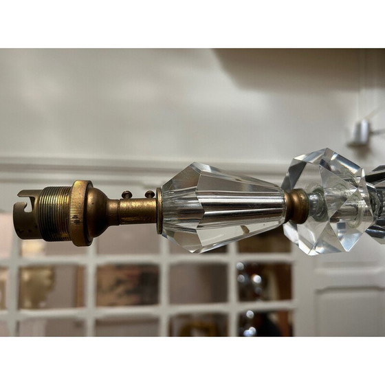 Image 1 of Vintage crystal and brass lamp, 1950