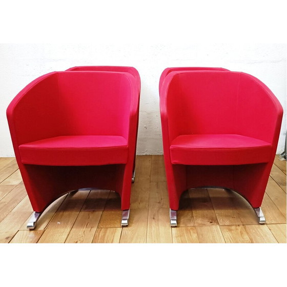 Image 1 of Poltrona cabriolet Vintage Styl in tessuto rosso