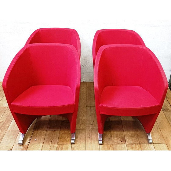 Image 1 of Poltrona cabriolet Vintage Styl in tessuto rosso