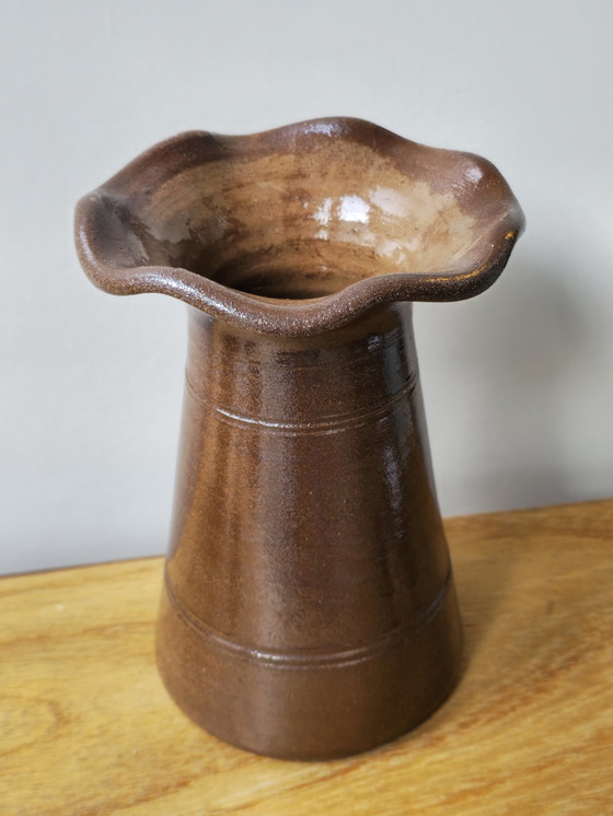 Image 1 of Vintage Pottery Vase Vase Schulprand Brown