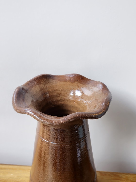 Image 1 of Vintage Pottery Vase Vase Schulprand Brown