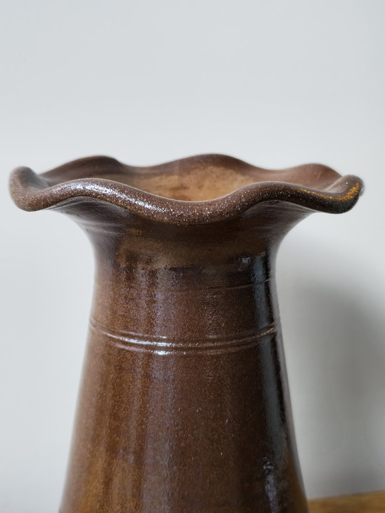 Image 1 of Vintage Pottery Vase Vase Schulprand Brown