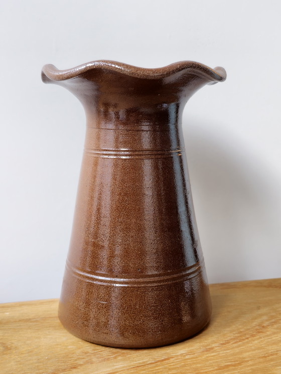 Image 1 of Vintage Pottery Vase Vase Schulprand Brown
