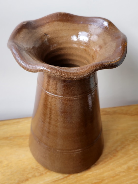 Image 1 of Vintage Pottery Vase Vase Schulprand Brown
