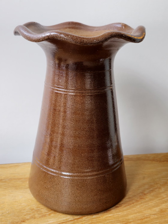 Image 1 of Vintage Pottery Vase Vase Schulprand Brown
