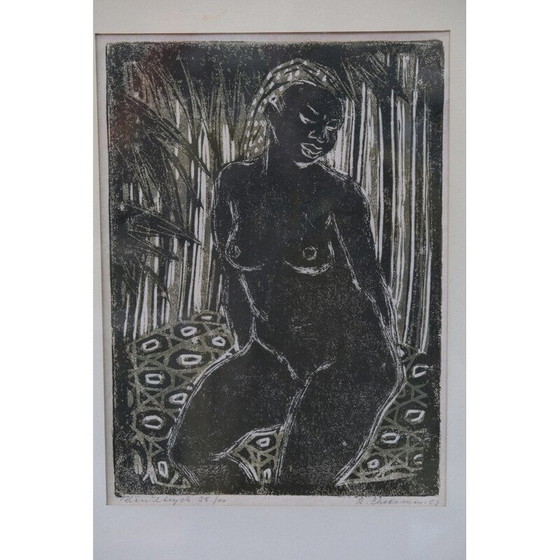 Image 1 of Xilografia moderna d'epoca di Barbro Cheesman, Svezia 1953