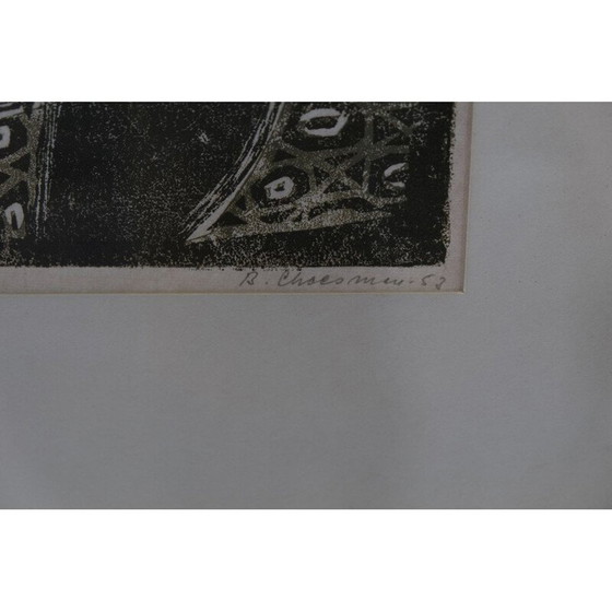 Image 1 of Xilografia moderna d'epoca di Barbro Cheesman, Svezia 1953