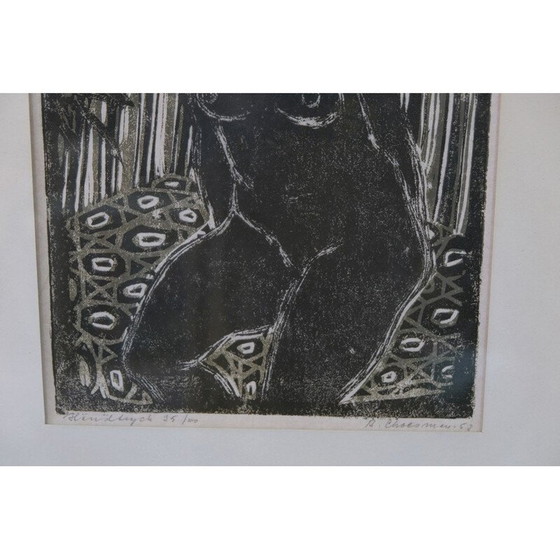 Image 1 of Xilografia moderna d'epoca di Barbro Cheesman, Svezia 1953