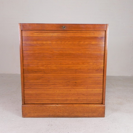 Image 1 of Oak Shutter Cabinet With 1 Shutter, 90 Cm High, 1950s