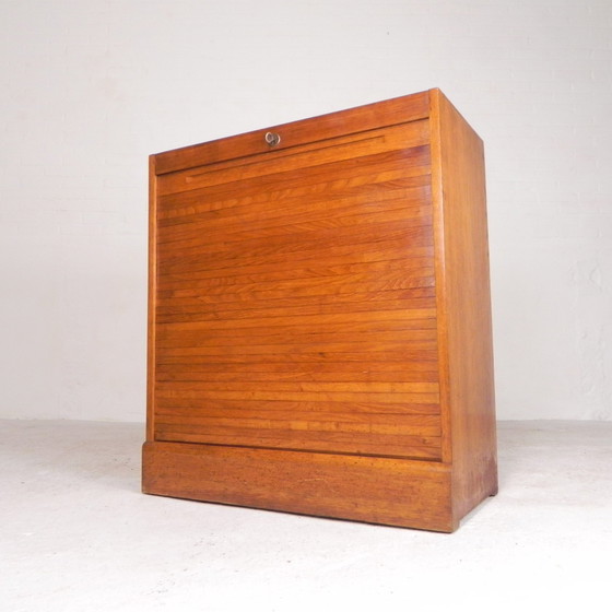 Image 1 of Oak Shutter Cabinet With 1 Shutter, 90 Cm High, 1950s