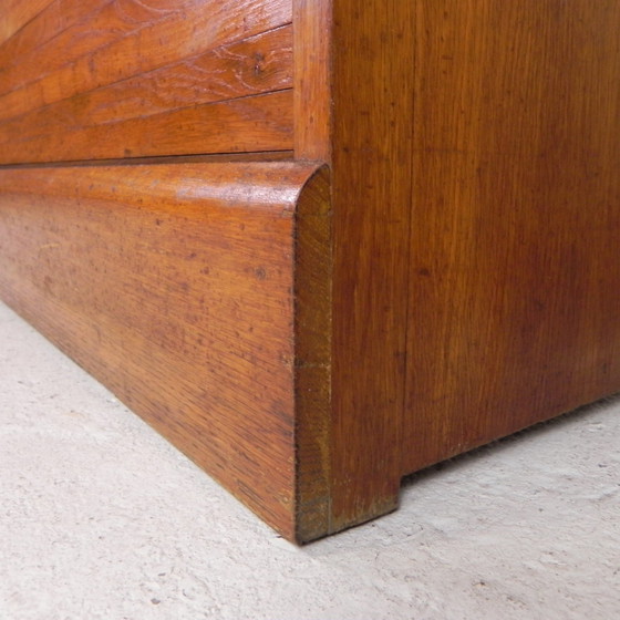 Image 1 of Oak Shutter Cabinet With 1 Shutter, 90 Cm High, 1950s