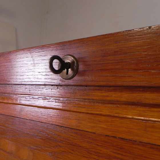 Image 1 of Oak Shutter Cabinet With 1 Shutter, 90 Cm High, 1950s