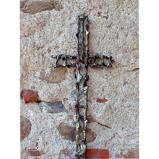 Vintage iron crucifix by Attilio Biancardi, Italy 1970
