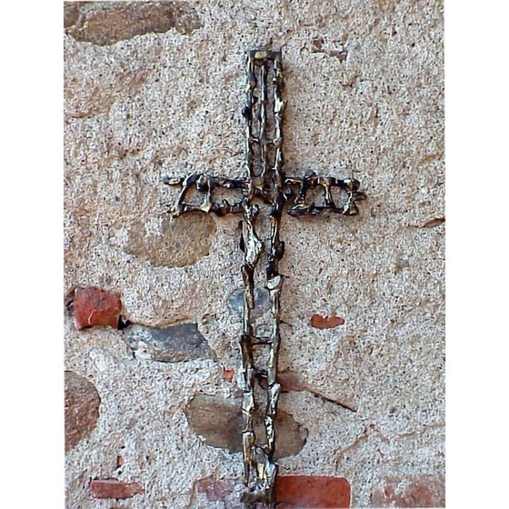 Image 1 of Vintage iron crucifix by Attilio Biancardi, Italy 1970