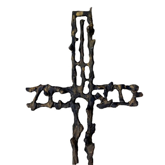 Image 1 of Vintage iron crucifix by Attilio Biancardi, Italy 1970