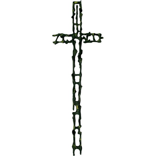 Vintage iron crucifix by Attilio Biancardi, Italy 1970