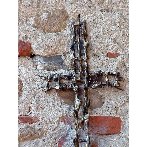 Image 1 of Vintage iron crucifix by Attilio Biancardi, Italy 1970
