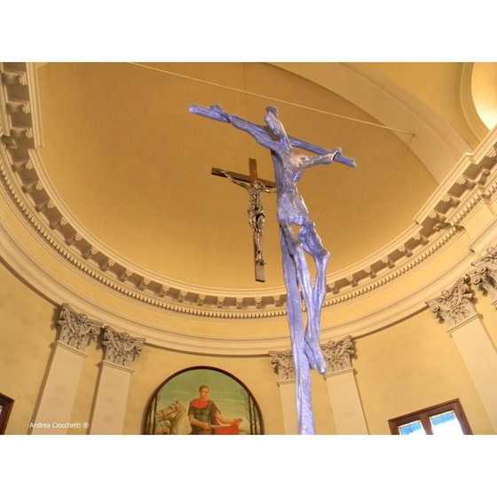 Image 1 of Vintage iron crucifix by Attilio Biancardi, Italy 1970