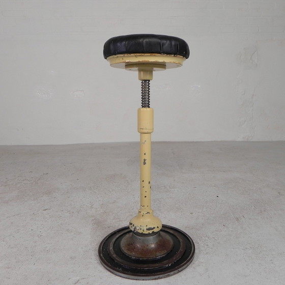 Image 1 of Movable Industrial Stool, Dental Stool, 1950s