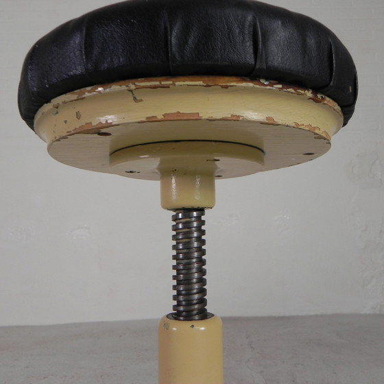 Image 1 of Movable Industrial Stool, Dental Stool, 1950s