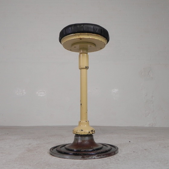 Image 1 of Movable Industrial Stool, Dental Stool, 1950s