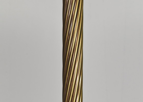 Image 1 of Relco Milano Turned Brass / Opaline glass floor lamp – Italy, circa 1970