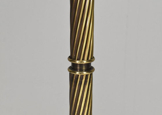 Image 1 of Relco Milano Turned Brass / Opaline glass floor lamp – Italy, circa 1970