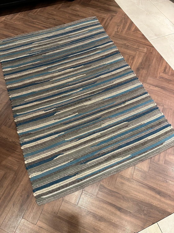 Image 1 of Veer Carpets Handwoven 280 Blue Rug