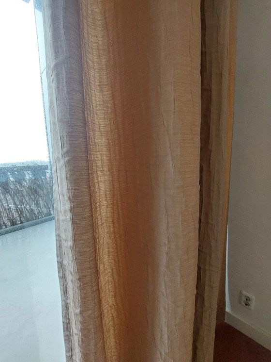 Image 1 of Elegant Caramel Gold Brown Curtains Two Parts Of 4 Meters High And 2.50 Meters Wide